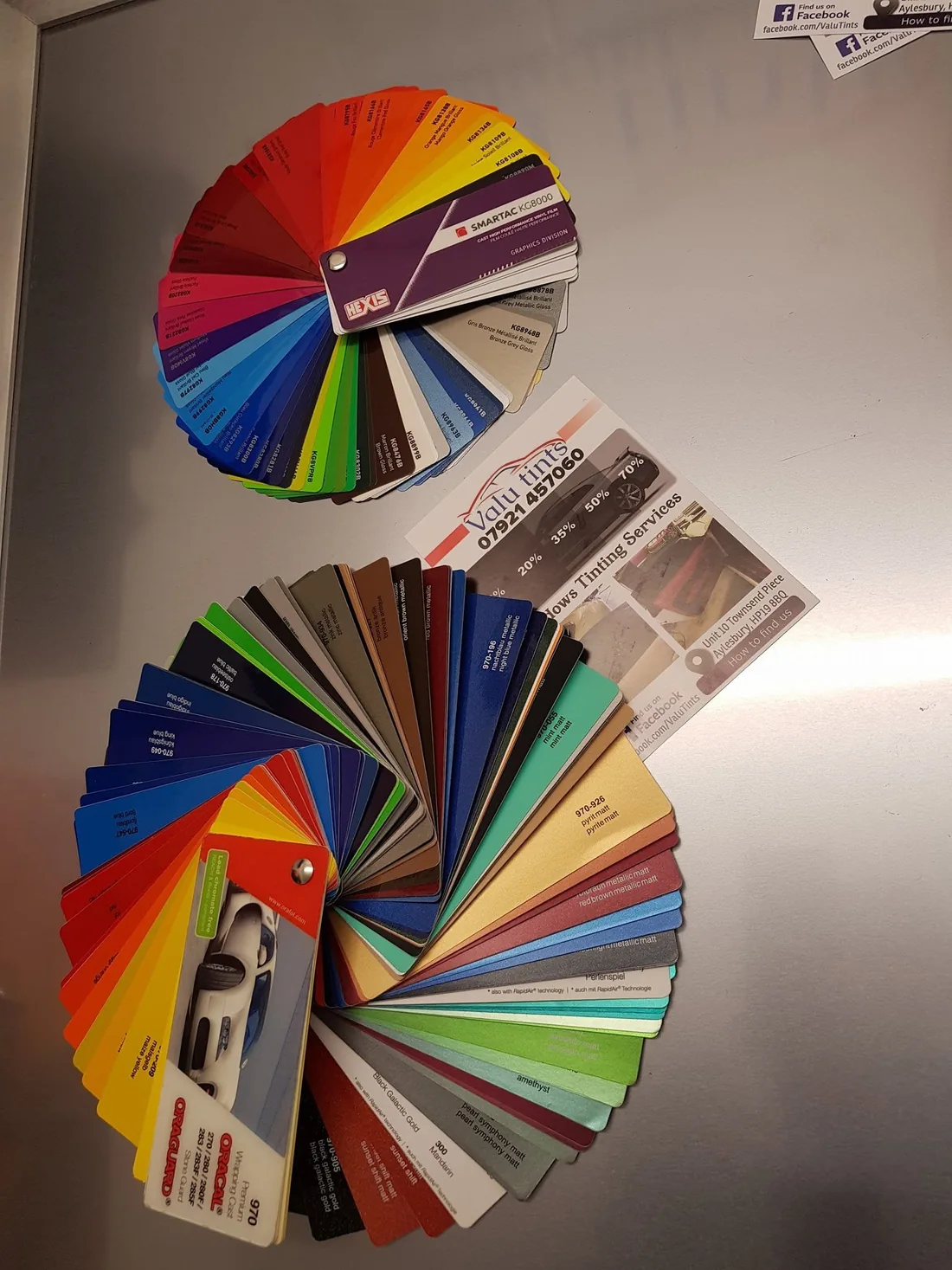 Vinyl colour and finish samples